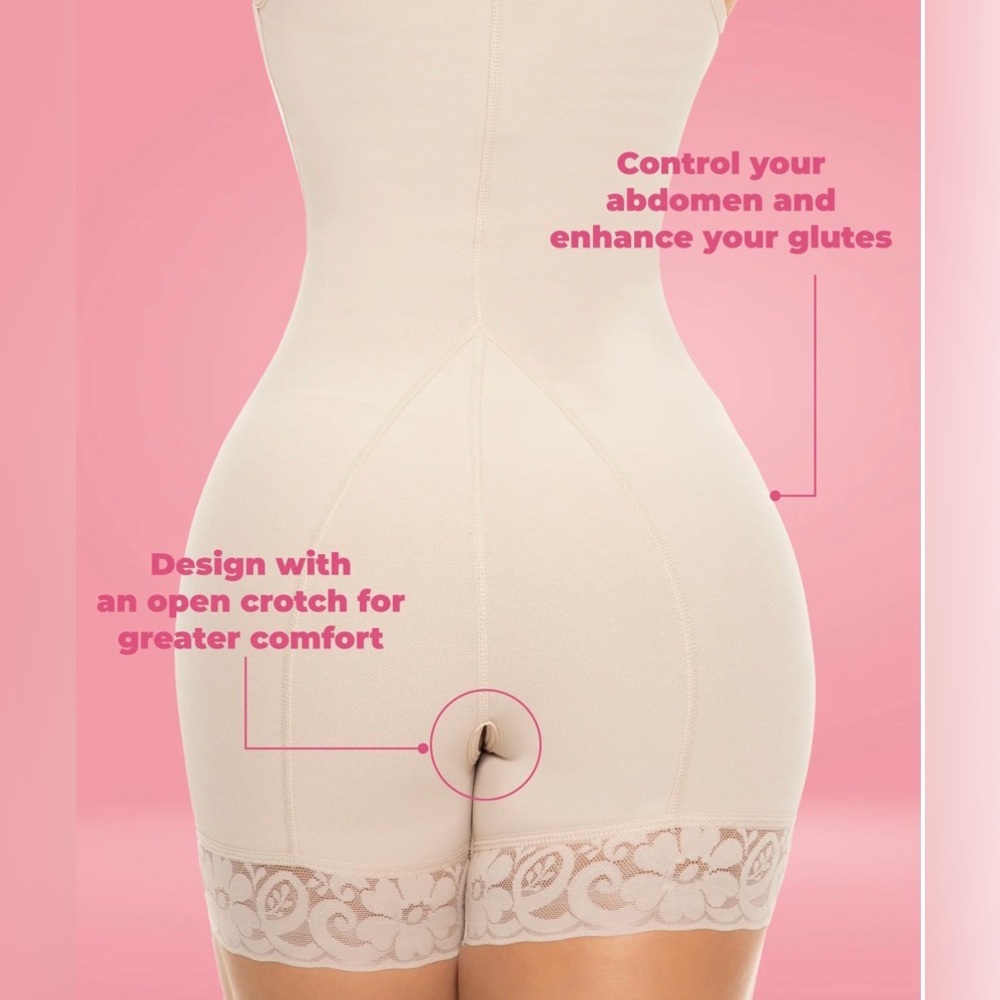 Ann Michell 1041 Titi High Compression Knee Length Shapewear Beige Size L - NWT - Picture 8 of 10